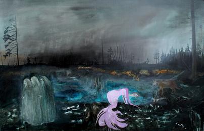 SOS can you hear me, 145x95 cm, oil and graphite on canvas, 2024